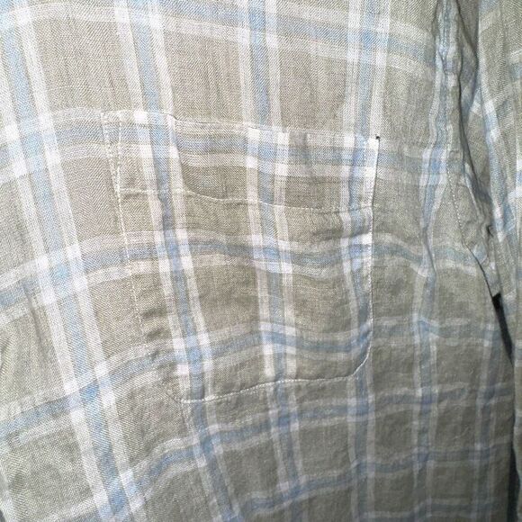 Peter Millar Sage Green 100% Linen Button Up Shirt Size L - Picture 4 of 8